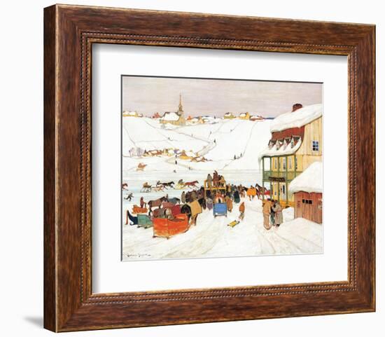 Horse Race in Winter-Clarence Alphonse Gagnon-Framed Premium Giclee Print