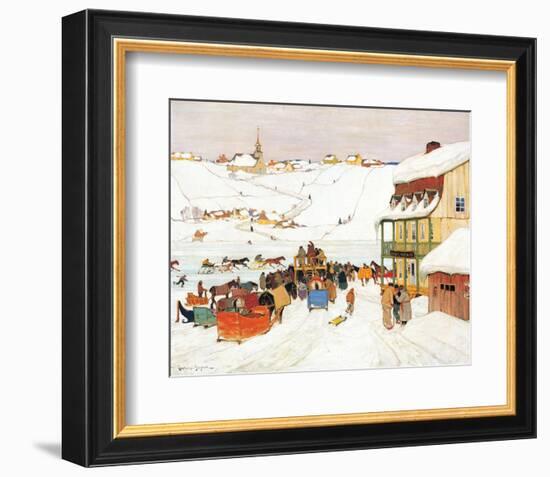 Horse Race in Winter-Clarence Alphonse Gagnon-Framed Premium Giclee Print