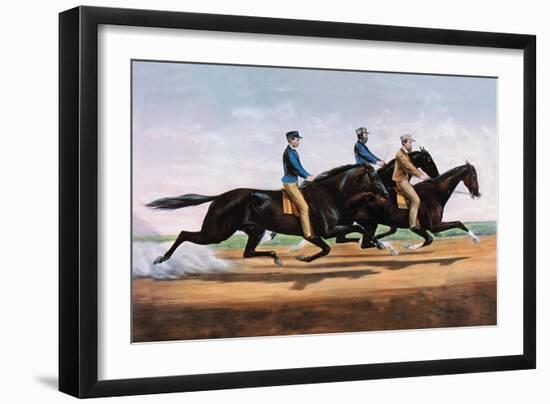 Horse Race-Currier & Ives-Framed Art Print