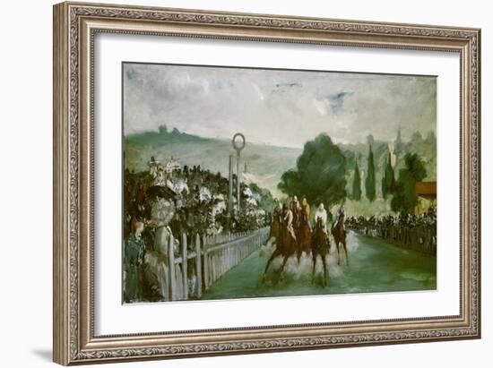 Horse racing at Longchamps. 1864-Edouard Manet-Framed Giclee Print