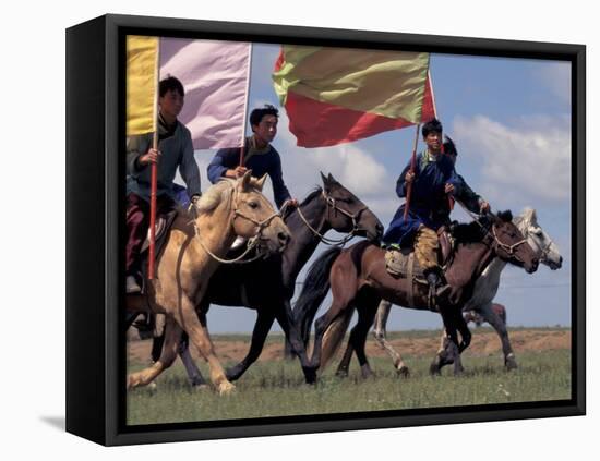 Horse Racing at Nadaam, Mongolia-Keren Su-Framed Premier Image Canvas