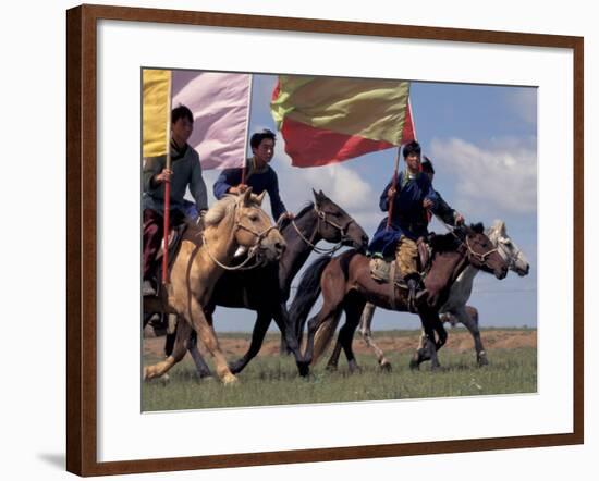 Horse Racing at Nadaam, Mongolia-Keren Su-Framed Photographic Print