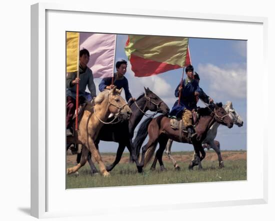 Horse Racing at Nadaam, Mongolia-Keren Su-Framed Photographic Print