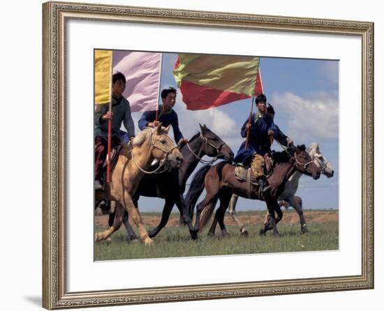 Horse Racing at Nadaam, Mongolia-Keren Su-Framed Photographic Print