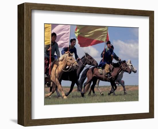 Horse Racing at Nadaam, Mongolia-Keren Su-Framed Photographic Print