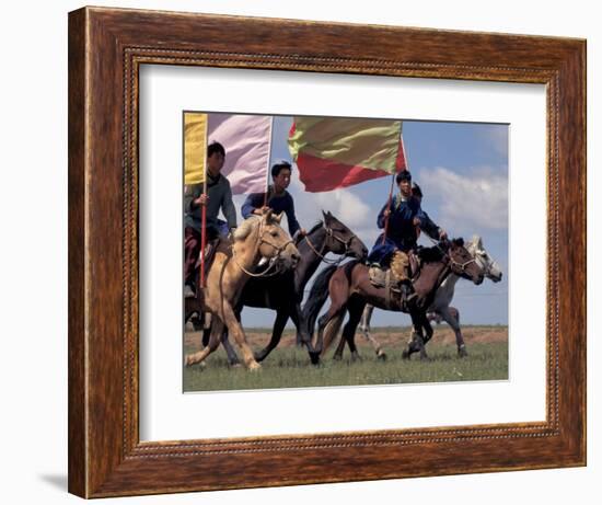 Horse Racing at Nadaam, Mongolia-Keren Su-Framed Photographic Print