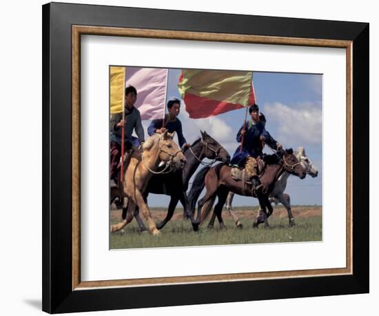 Horse Racing at Nadaam, Mongolia-Keren Su-Framed Photographic Print