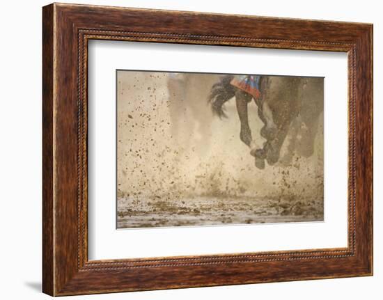 Horse racing in the mud-Maresa Pryor-Framed Photographic Print