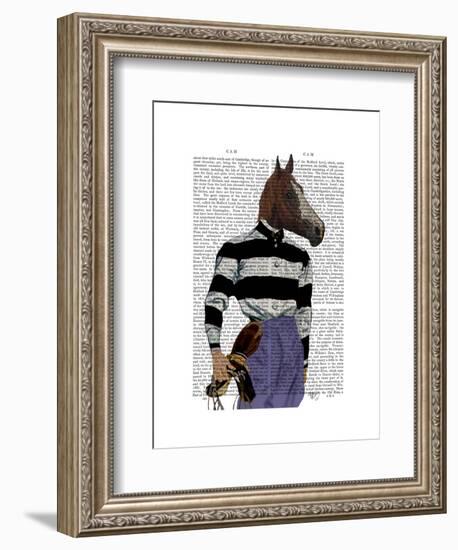 Horse Racing Jockey Portrait-Fab Funky-Framed Art Print