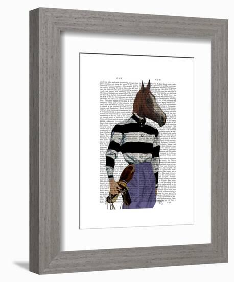 Horse Racing Jockey Portrait-Fab Funky-Framed Art Print