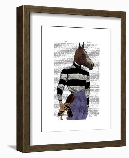 Horse Racing Jockey Portrait-Fab Funky-Framed Art Print