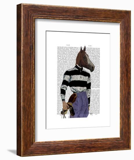 Horse Racing Jockey Portrait-Fab Funky-Framed Art Print