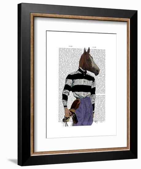 Horse Racing Jockey Portrait-Fab Funky-Framed Art Print