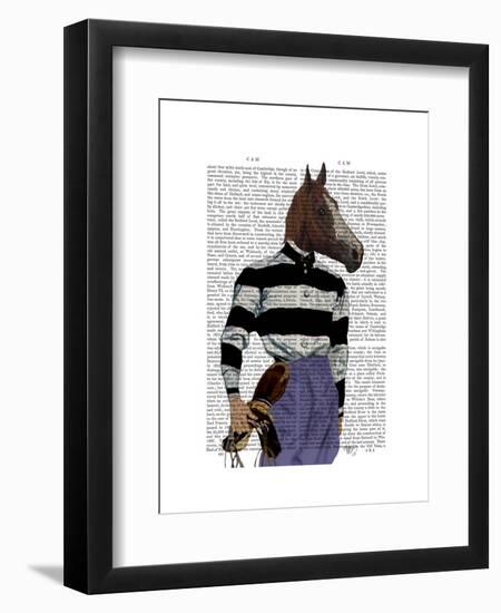 Horse Racing Jockey Portrait-Fab Funky-Framed Art Print