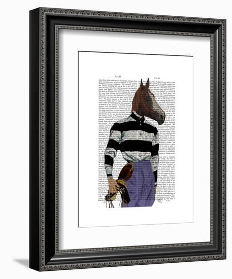 Horse Racing Jockey Portrait-Fab Funky-Framed Art Print