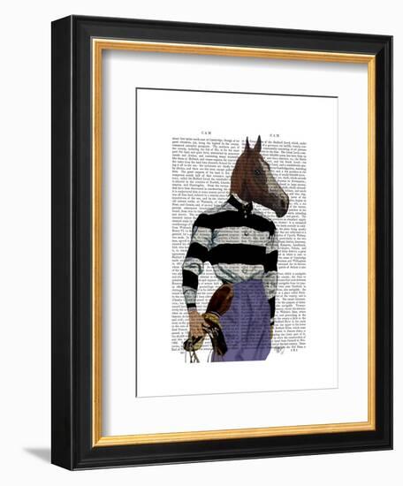 Horse Racing Jockey Portrait-Fab Funky-Framed Art Print