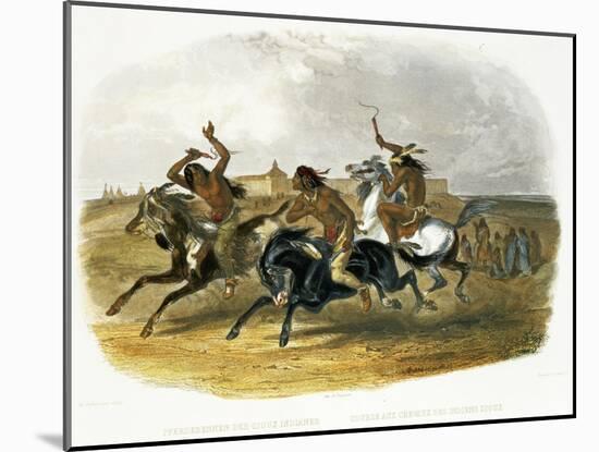 Horse Racing of Sioux Indians Near Fort Pierre-Karl Bodmer-Mounted Giclee Print