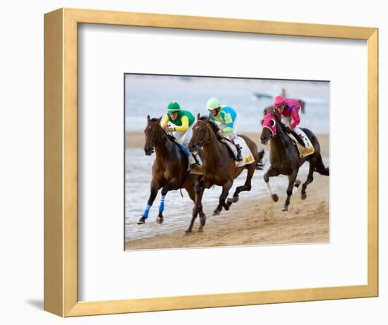 Horse Racing on the Beach, Sanlucar De Barrameda, Spain-Felipe Rodriguez-Framed Photographic Print