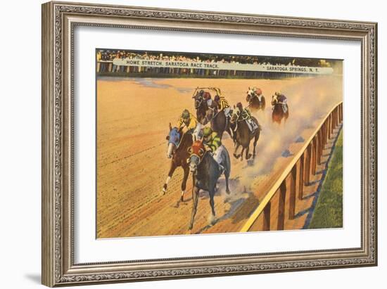 Horse Racing, Saratoga Springs, New York-null-Framed Premium Giclee Print