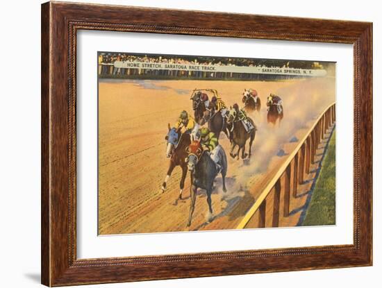 Horse Racing, Saratoga Springs, New York--Framed Art Print