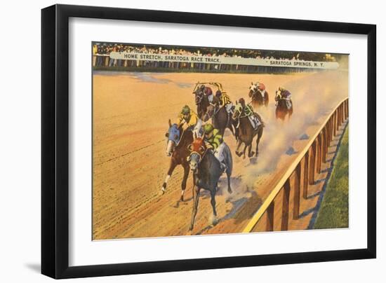 Horse Racing, Saratoga Springs, New York--Framed Art Print