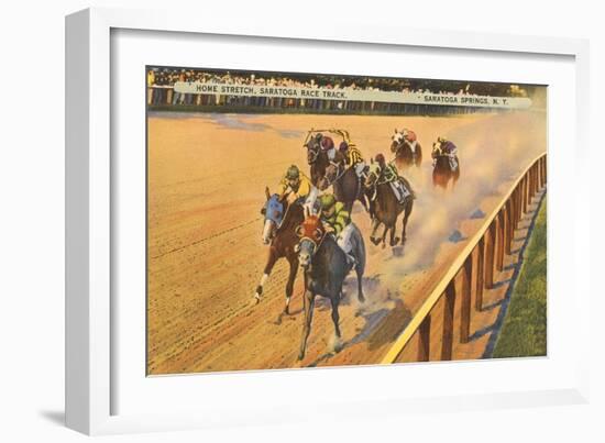 Horse Racing, Saratoga Springs, New York--Framed Art Print