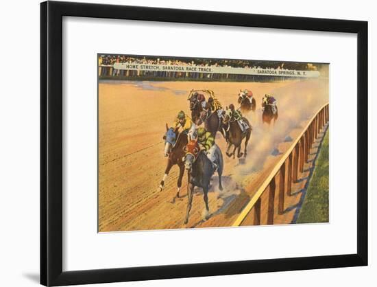 Horse Racing, Saratoga Springs, New York-null-Framed Art Print