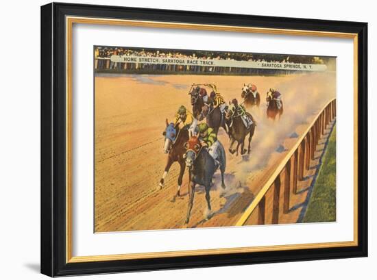 Horse Racing, Saratoga Springs, New York-null-Framed Art Print