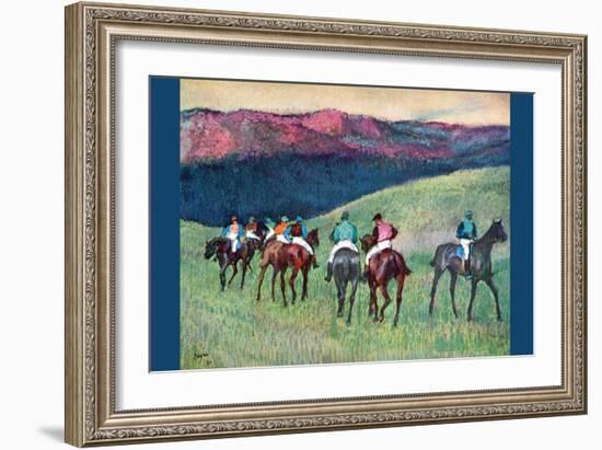 Horse Racing -The Training-Edgar Degas-Framed Art Print