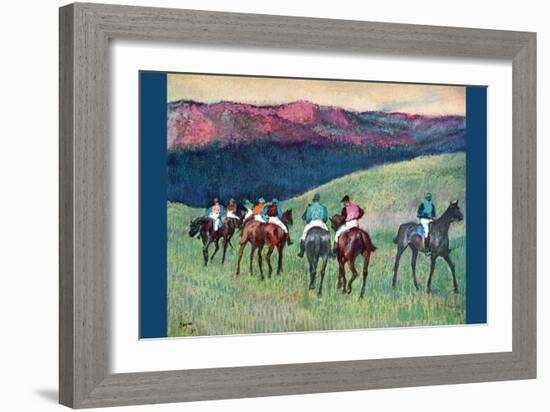 Horse Racing -The Training-Edgar Degas-Framed Art Print