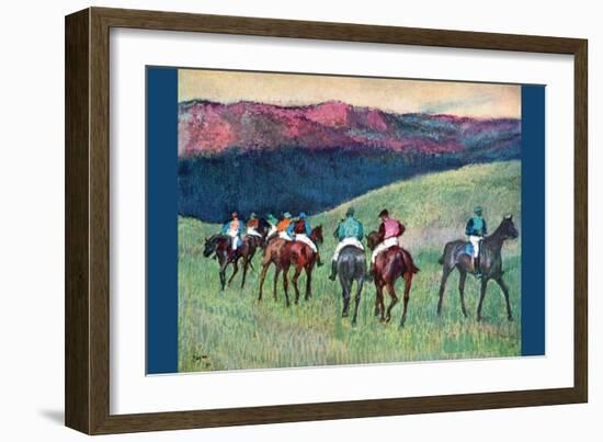 Horse Racing -The Training-Edgar Degas-Framed Art Print