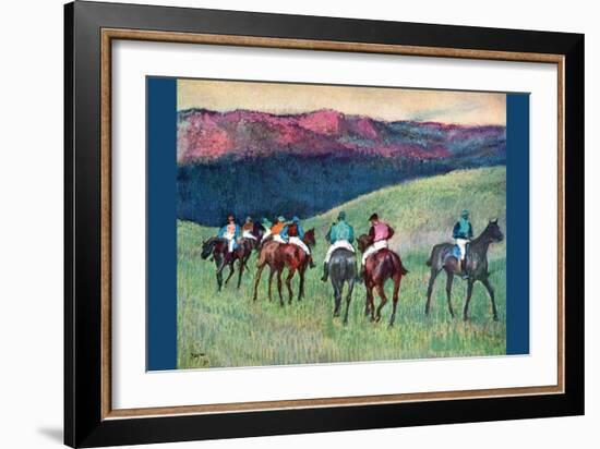 Horse Racing -The Training-Edgar Degas-Framed Art Print