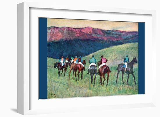 Horse Racing -The Training-Edgar Degas-Framed Art Print