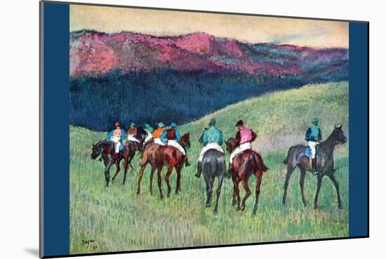 Horse Racing -The Training-Edgar Degas-Mounted Art Print