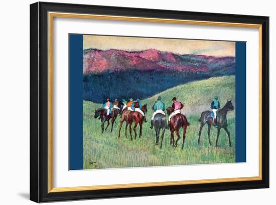 Horse Racing -The Training-Edgar Degas-Framed Art Print