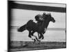 Horse Ridan During Race-null-Mounted Photographic Print