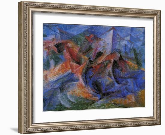 Horse Rider Houses Cavallo Cavaliere Caseggiato-Umberto Boccioni-Framed Giclee Print