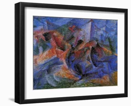 Horse Rider Houses Cavallo Cavaliere Caseggiato-Umberto Boccioni-Framed Giclee Print