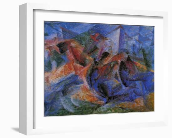 Horse Rider Houses Cavallo Cavaliere Caseggiato-Umberto Boccioni-Framed Giclee Print