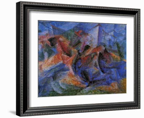 Horse Rider Houses Cavallo Cavaliere Caseggiato-Umberto Boccioni-Framed Giclee Print