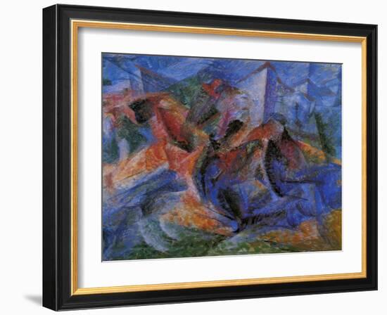 Horse Rider Houses Cavallo Cavaliere Caseggiato-Umberto Boccioni-Framed Giclee Print