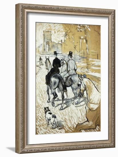 Horse-Riders Going Toward the Bois De Boulogne; Cavaliers Se Rendant Au Bois De Bologne, 1888-Henri de Toulouse-Lautrec-Framed Giclee Print