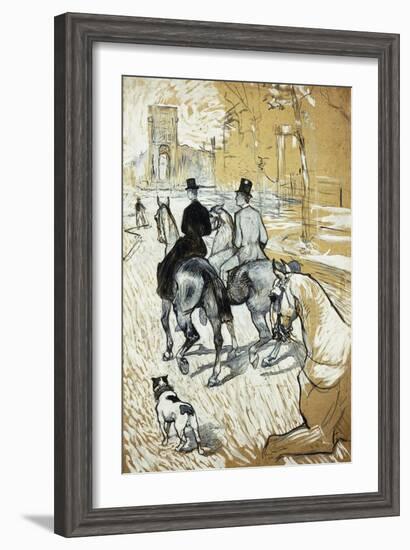 Horse-Riders Going Toward the Bois De Boulogne; Cavaliers Se Rendant Au Bois De Bologne, 1888-Henri de Toulouse-Lautrec-Framed Giclee Print