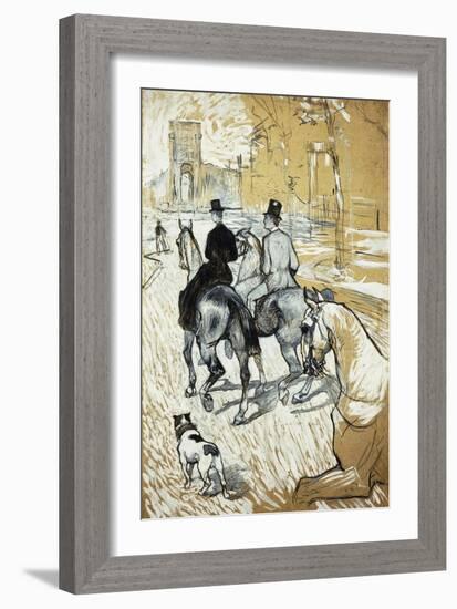 Horse-Riders Going Toward the Bois De Boulogne; Cavaliers Se Rendant Au Bois De Bologne, 1888-Henri de Toulouse-Lautrec-Framed Giclee Print