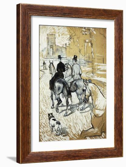 Horse-Riders Going Toward the Bois De Boulogne; Cavaliers Se Rendant Au Bois De Bologne, 1888-Henri de Toulouse-Lautrec-Framed Giclee Print