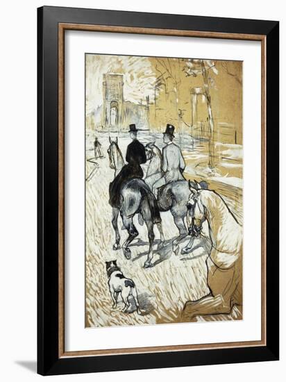 Horse-Riders Going Toward the Bois De Boulogne; Cavaliers Se Rendant Au Bois De Bologne, 1888-Henri de Toulouse-Lautrec-Framed Giclee Print