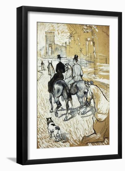 Horse-Riders Going Toward the Bois De Boulogne; Cavaliers Se Rendant Au Bois De Bologne, 1888-Henri de Toulouse-Lautrec-Framed Giclee Print