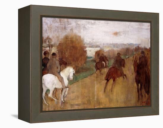 Horse Riders on a Road, 1864-68-Edgar Degas-Framed Premier Image Canvas