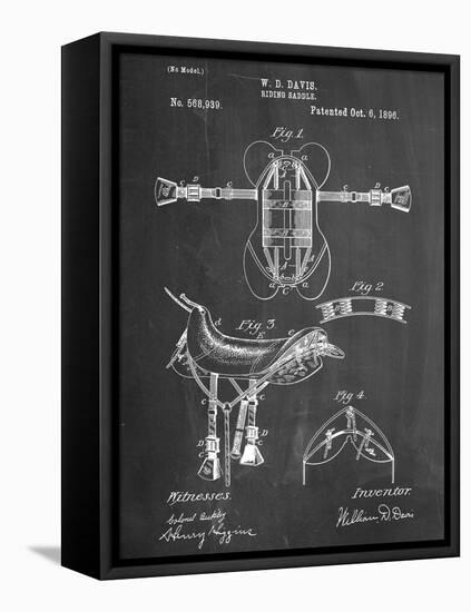 Horse Riding Saddle Patent-null-Framed Stretched Canvas