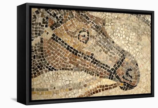 Horse Roman Floor Mosaic-null-Framed Premier Image Canvas